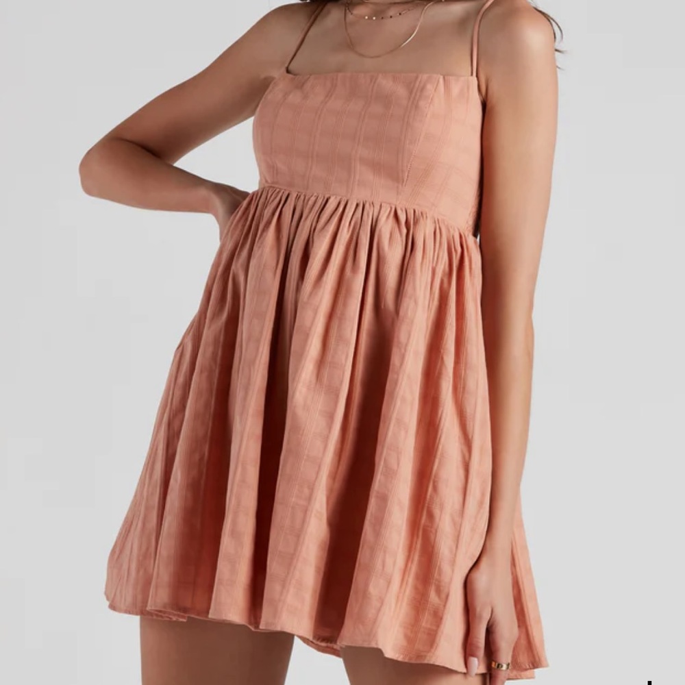 NEW babydoll linen dress (Mauve) - Picture 4 of 5
